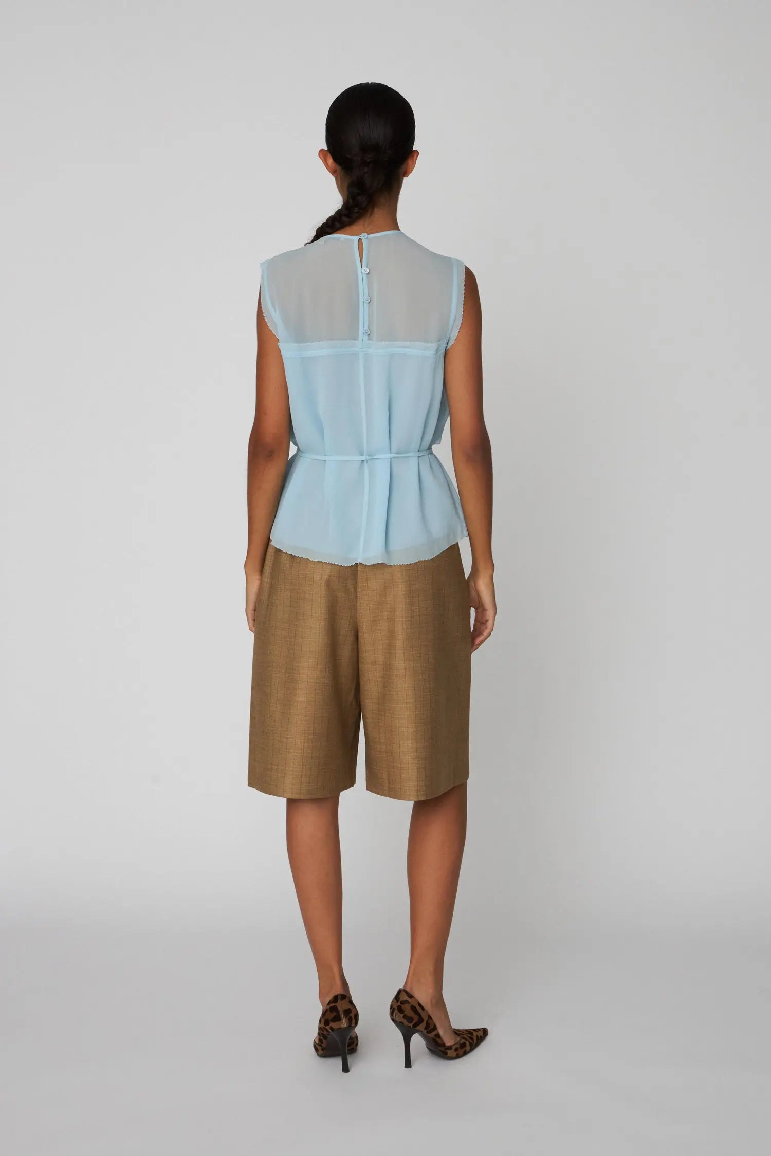 Stella Nova Delicate Crepe Chiffon Top Top 337 Clear Blue