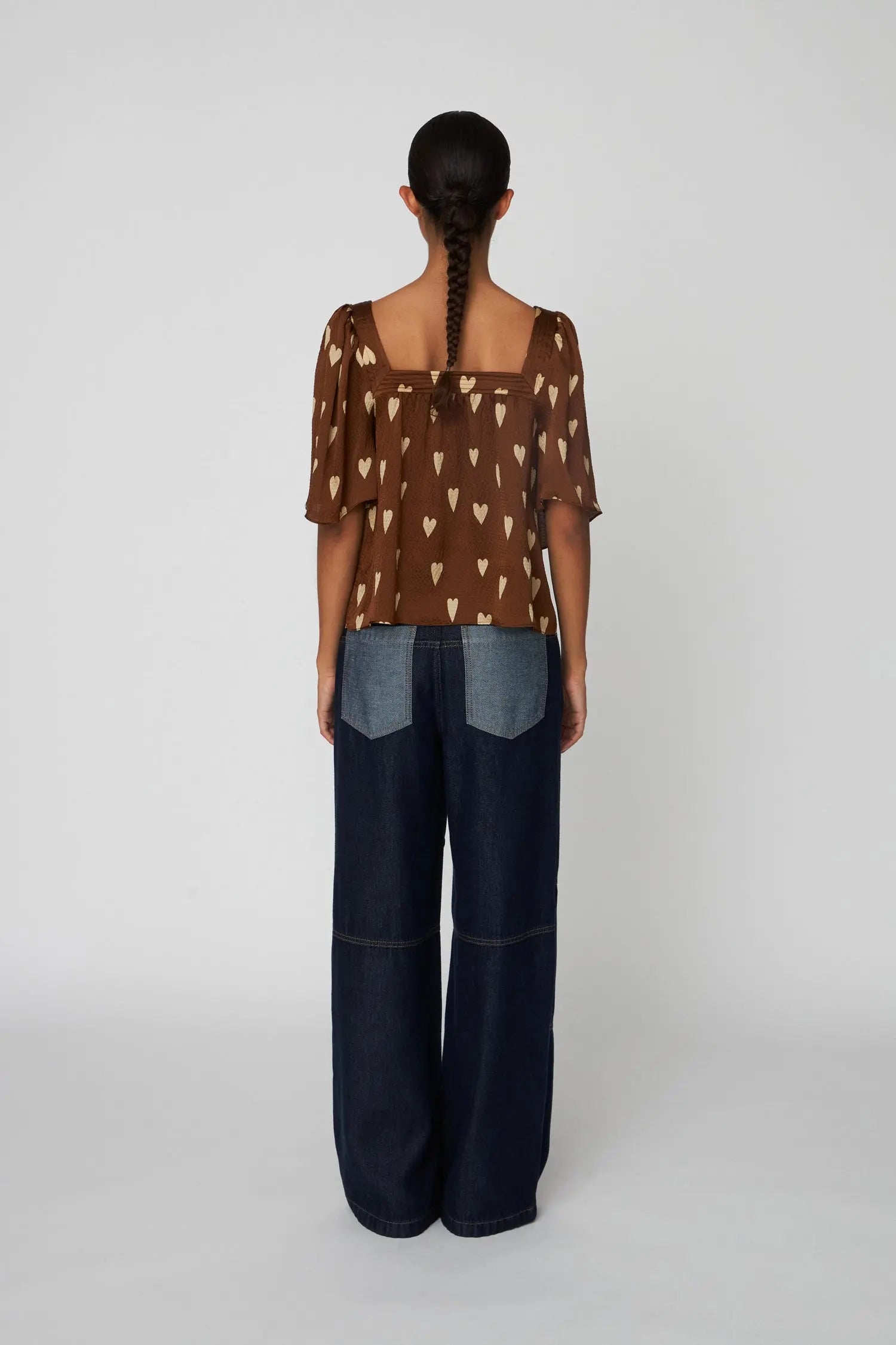 Stella Nova Heart Printed Silk Top Top 371 Hearts