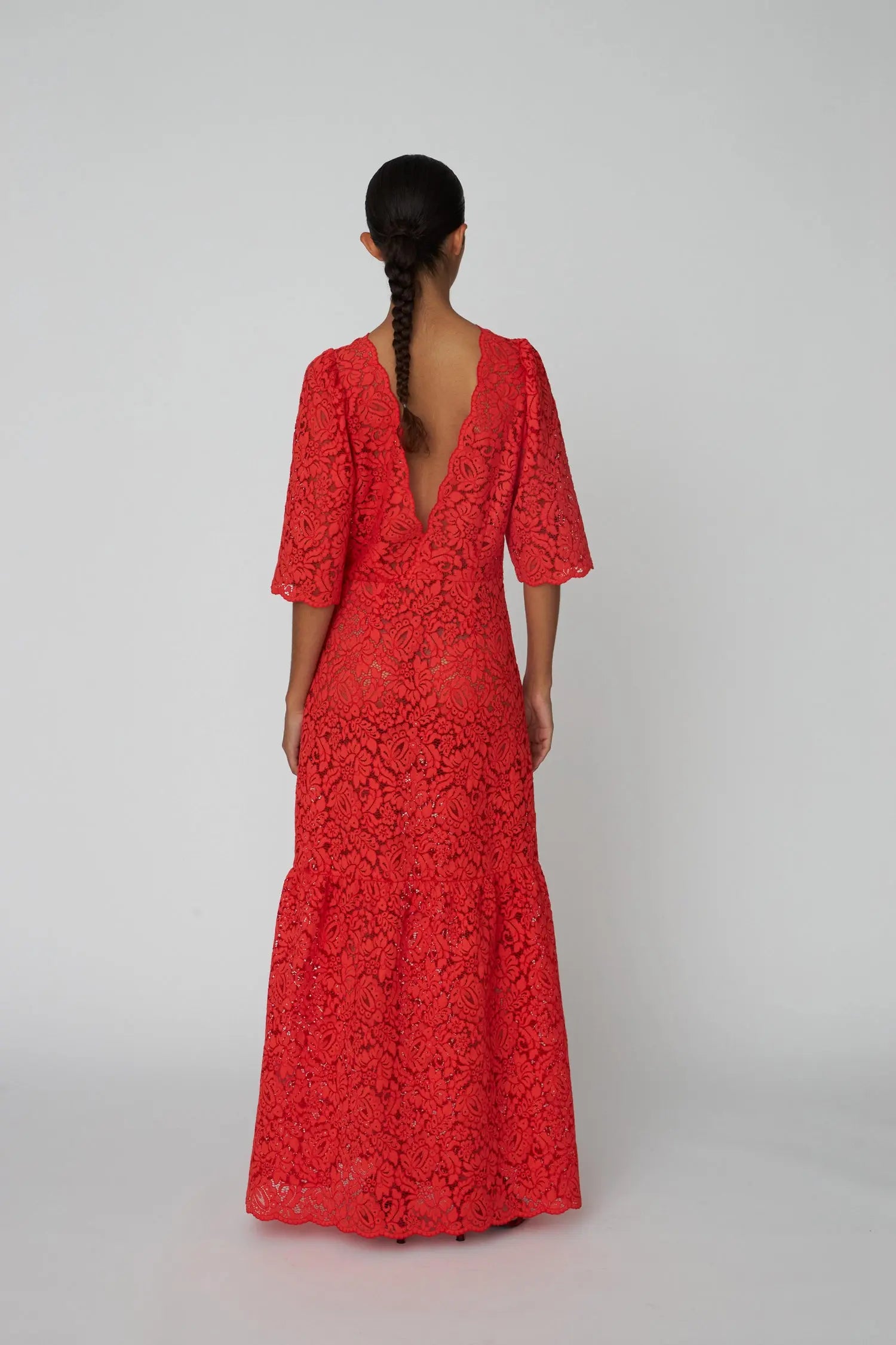 Stella Nova Heavy Lace Dress Dress 327 Red Lips