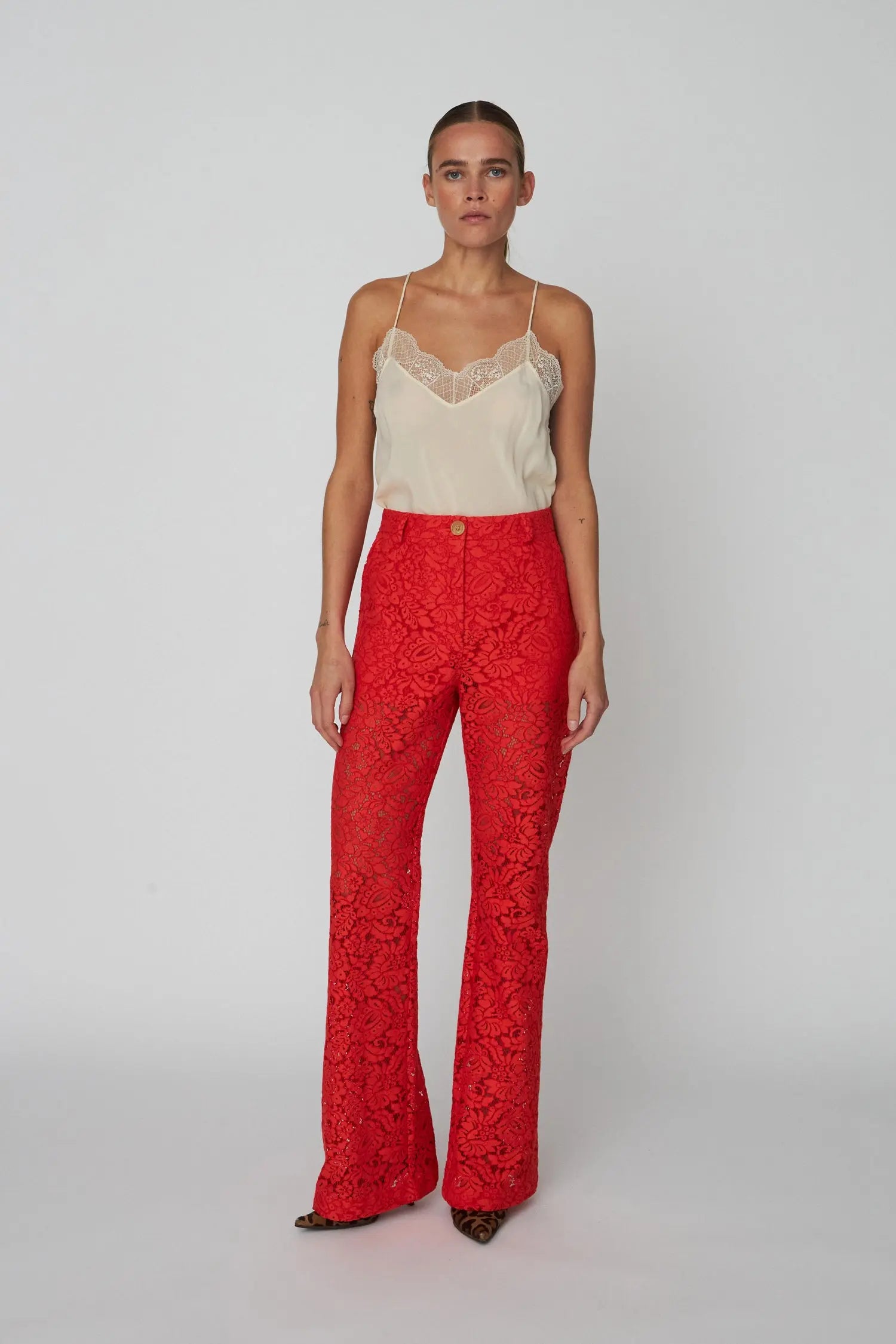 Stella Nova Heavy Lace Pants Pants 327 Red Lips