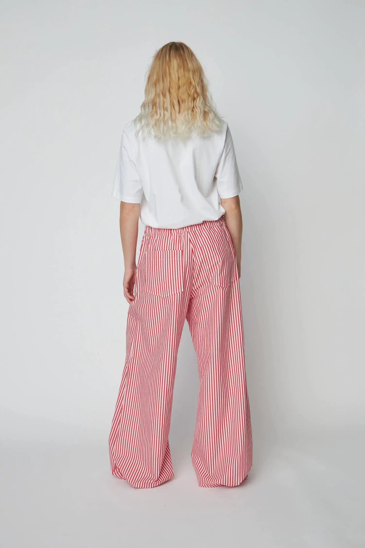 Stella Nova Oversized Striped Cotton Pants Pants 165 Red Stripes