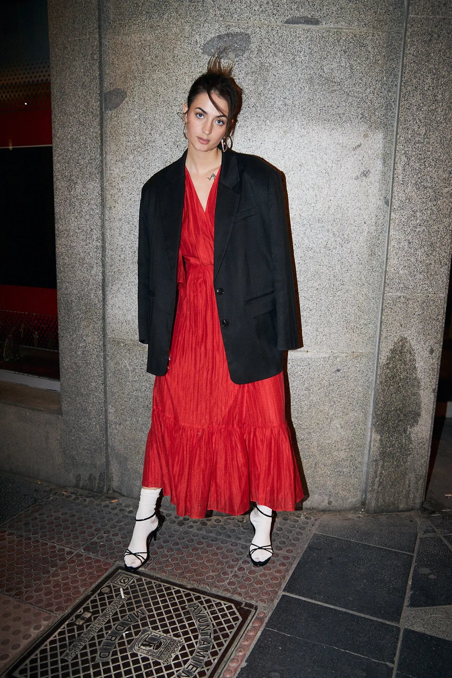 Stella Nova Pointelle Wrap Dress Dress 418 Flame Red