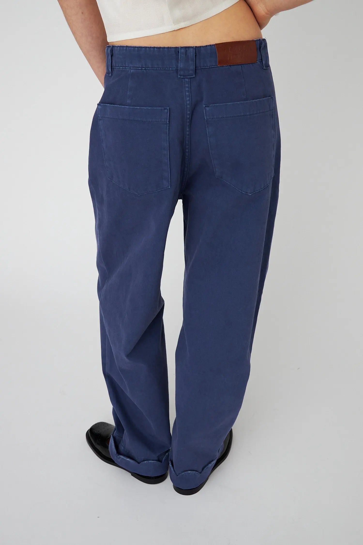 Stella Nova Low-Waist Cotton Pants with Scallop Edge Pants 307 Dust Blue