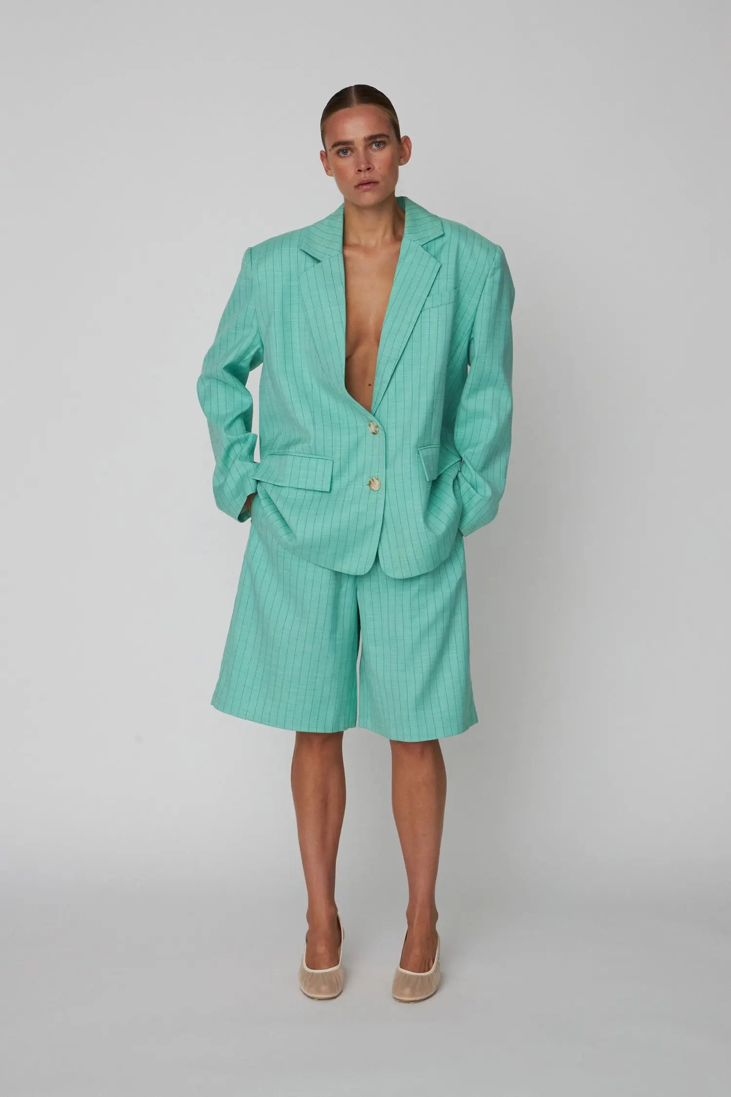 Stella Nova Pin Striped Shorts Short Pants 454 Bright Mint