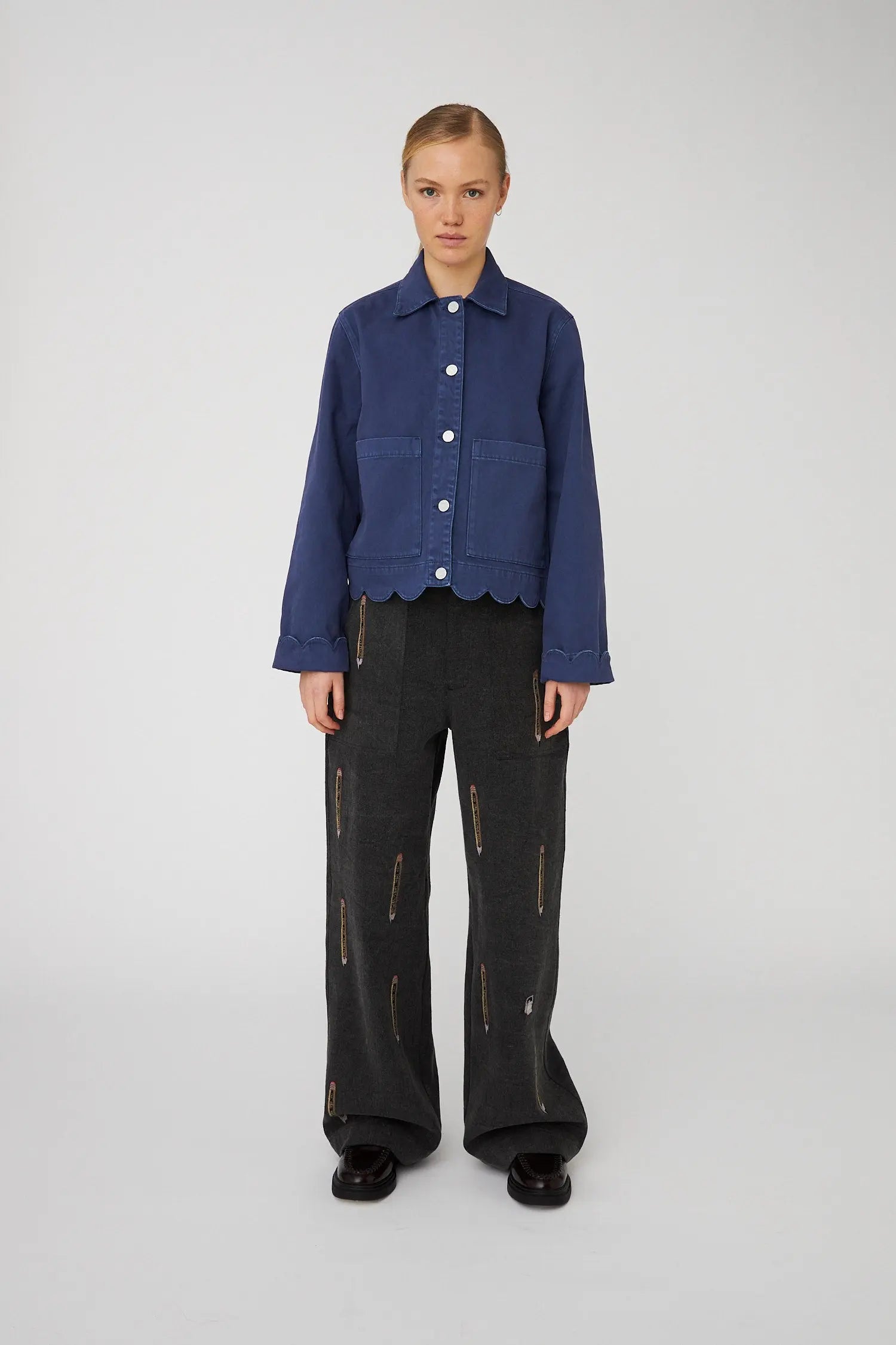 Stella Nova Shirt with Scallop Edge Shirt 307 Dust Blue