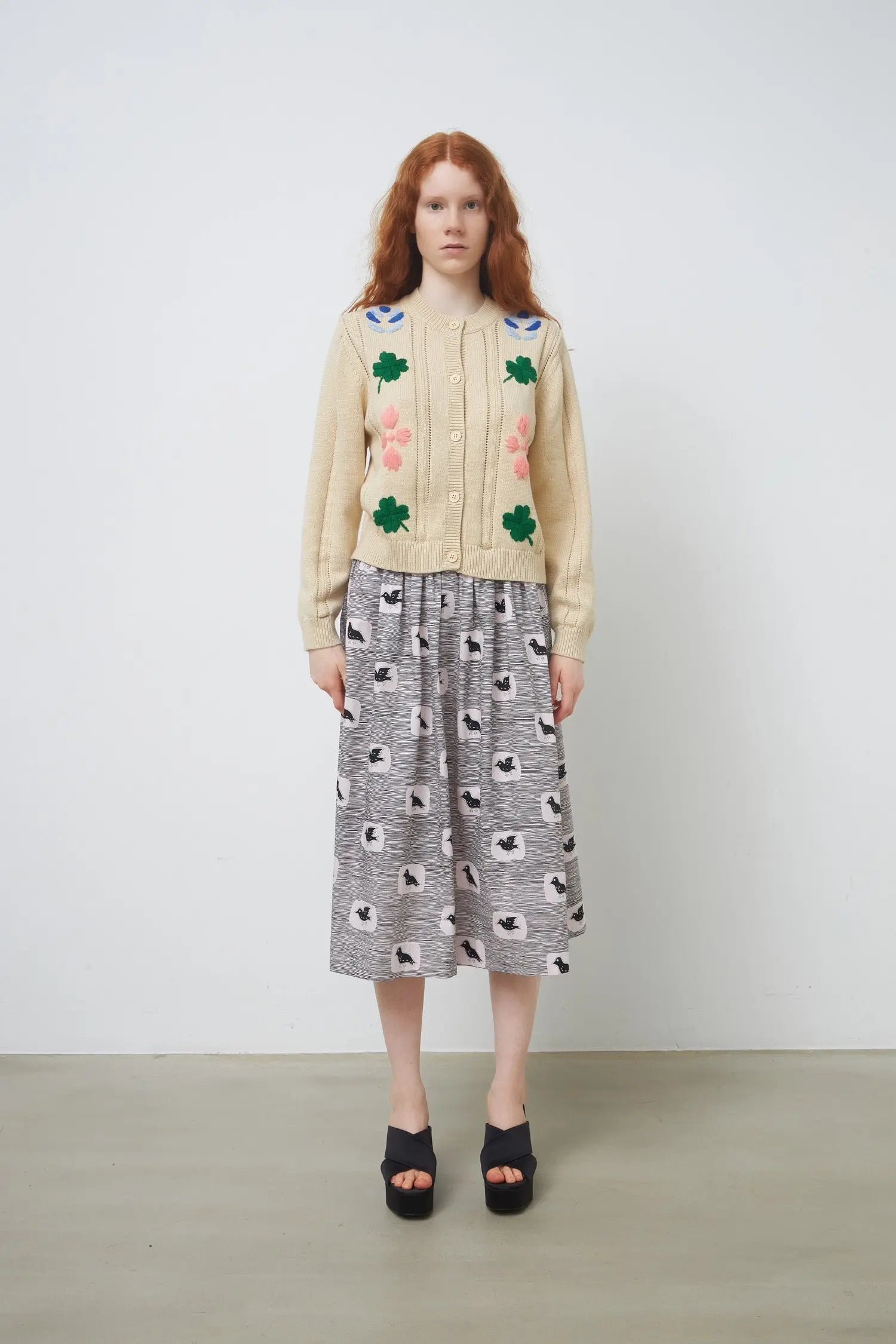 Stella Nova Voluminous midi skirt Skirt 558 Pale Pink