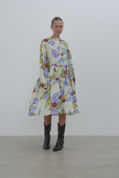 Stella Nova Flowered Cotton Loose Dress Dress 760 Wild Flowers