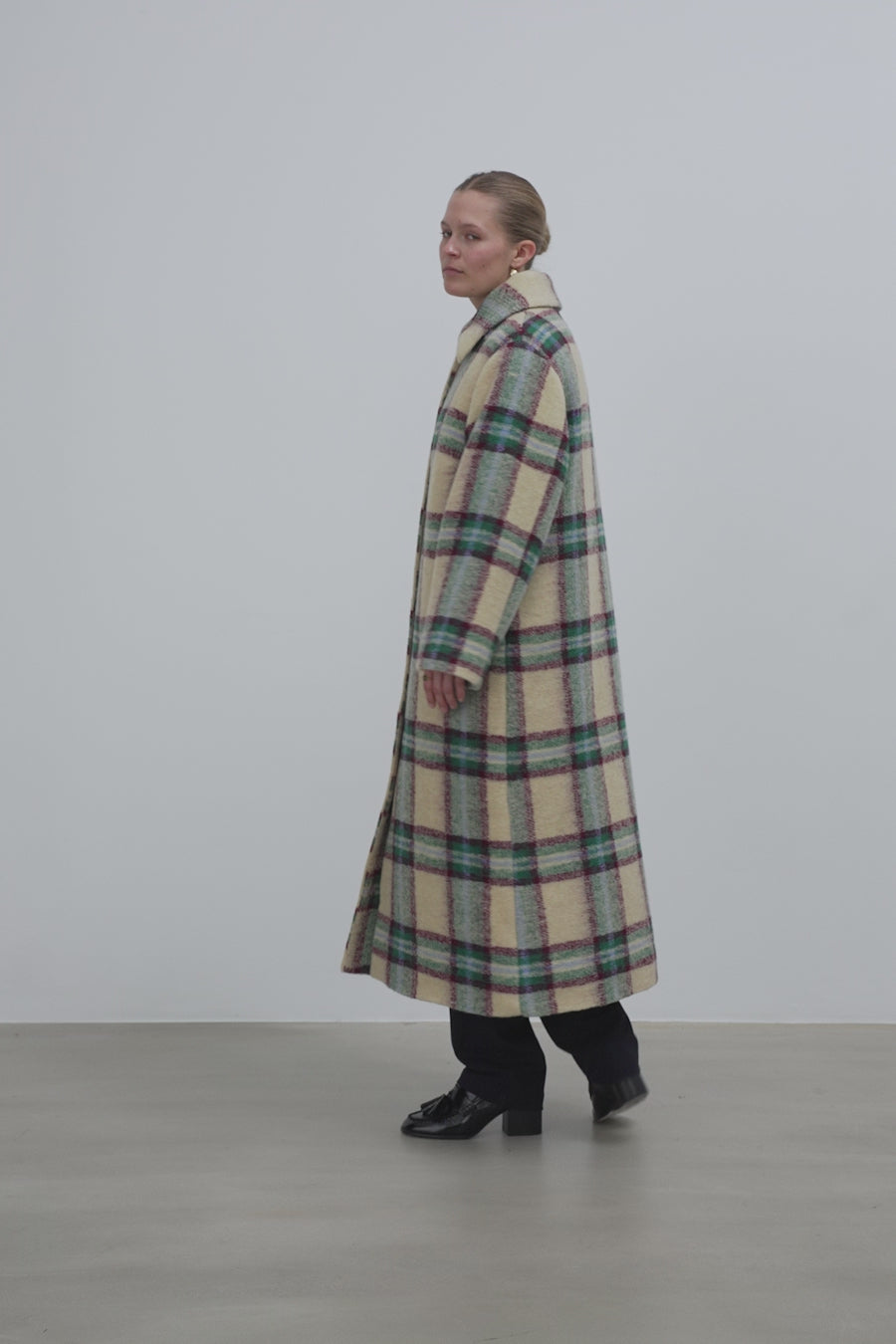 Stella Nova Long Wool Checked Coat Coat 430 Multi Checks
