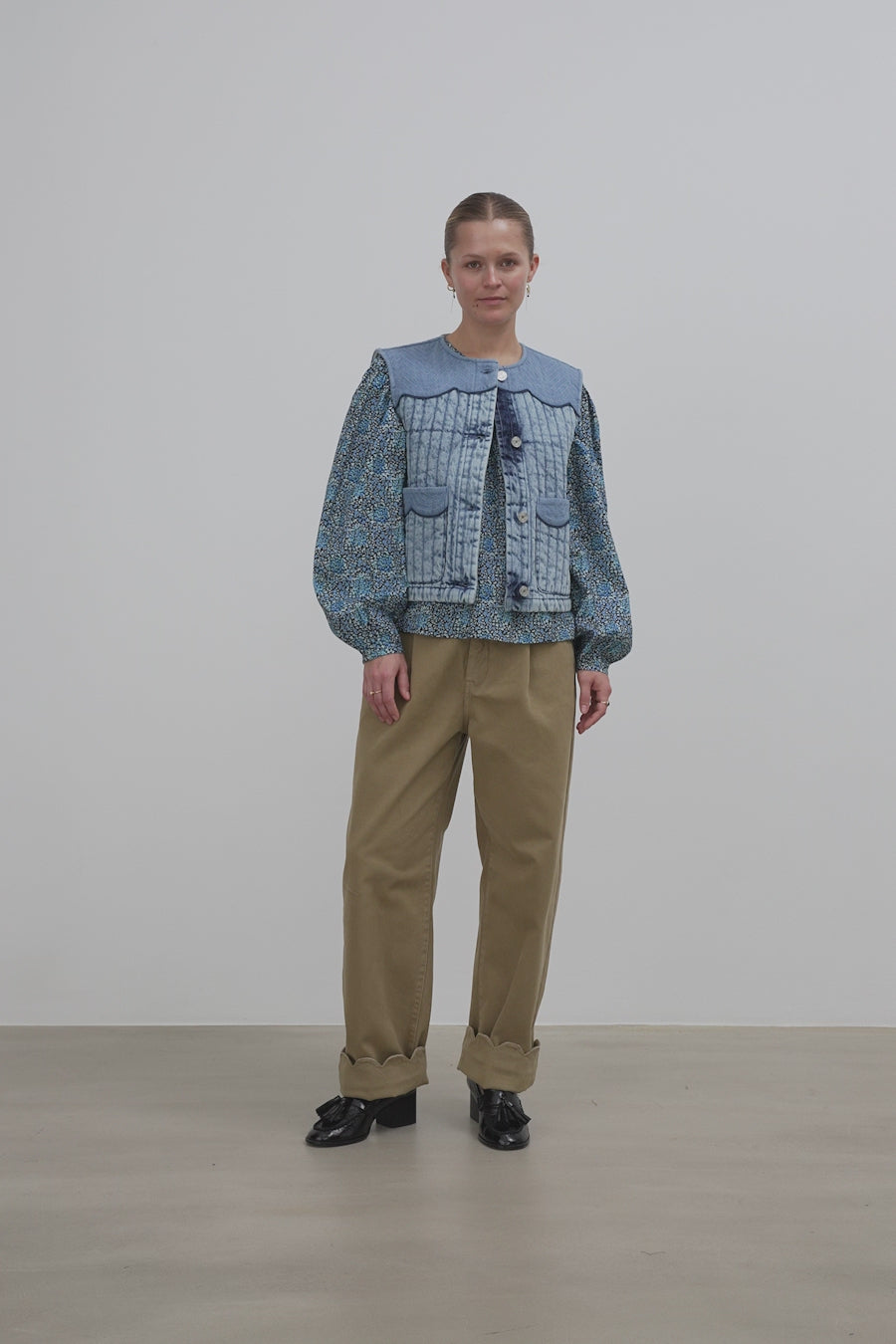 Stella Nova Denim Quilted Vest Vest 305 Denim Blue