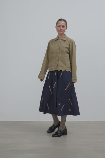 Stella Nova Shirt with Scallop Edge Shirt 307 Dust Blue