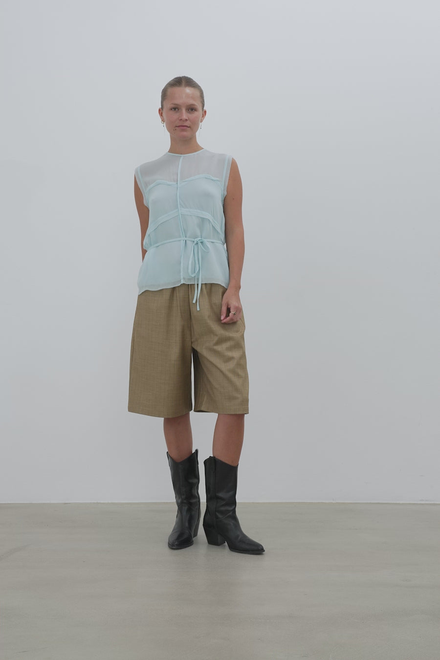 Stella Nova Delicate Crepe Chiffon Top Top 337 Clear Blue