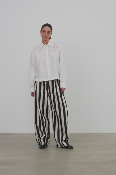 Stella Nova Embroidered Shirt in Cotton Shirt 001 White