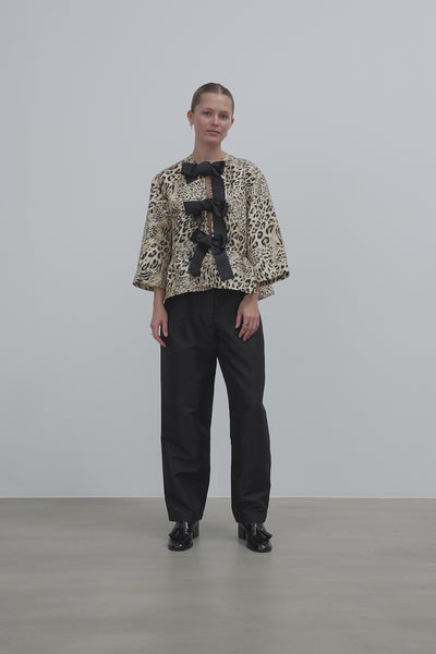 Stella Nova Crispy Peplum Bow Blouse Blouse 999 Black