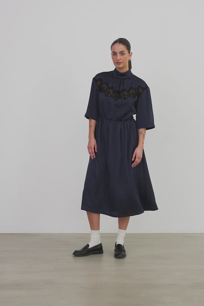 Stella Nova Delicate Lace Midi Dress Dress 401 Ultra Navy